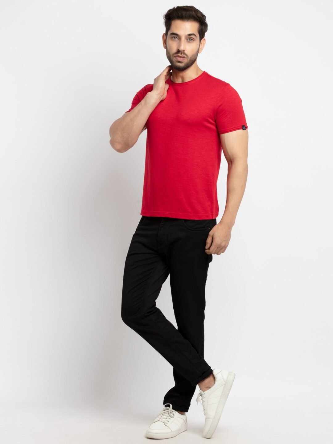 Mens Solid Round Neck T-Shirt