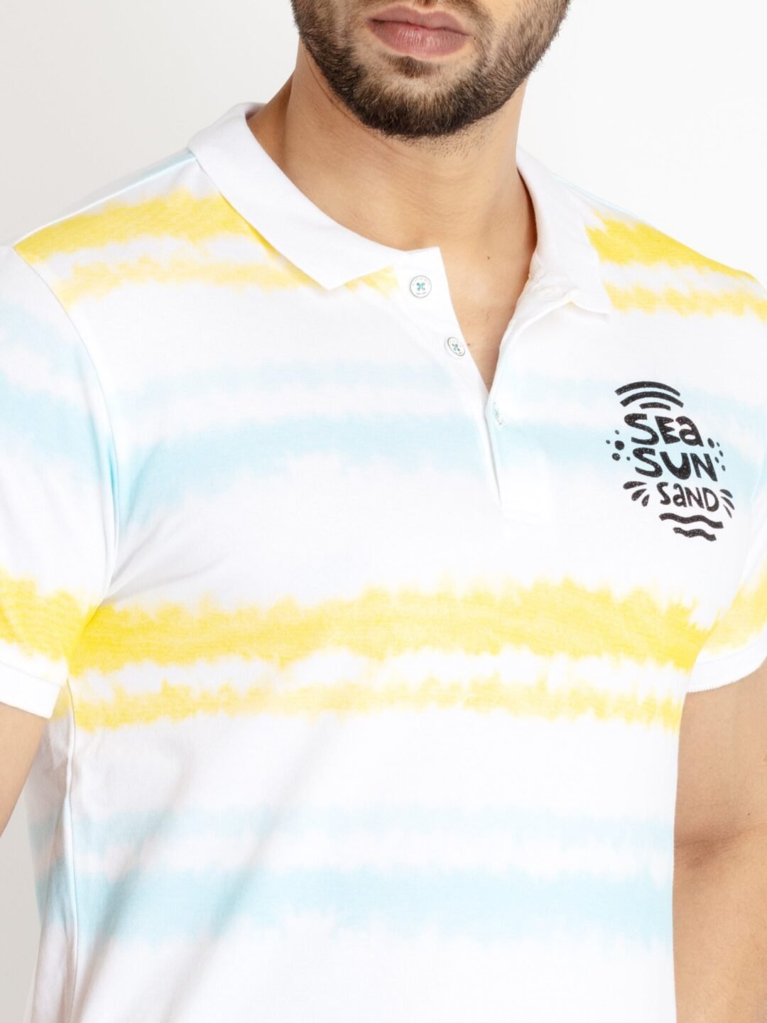 Mens All Over Printed Polo Collar T-Shirt