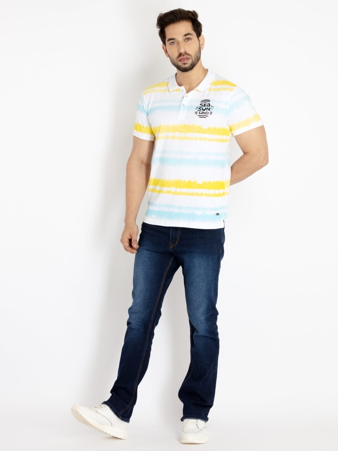 Mens All Over Printed Polo Collar T-Shirt