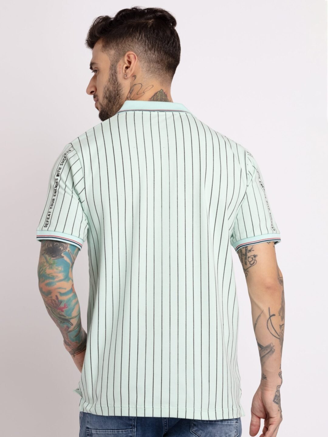 Mens Striped Polo T-Shirt