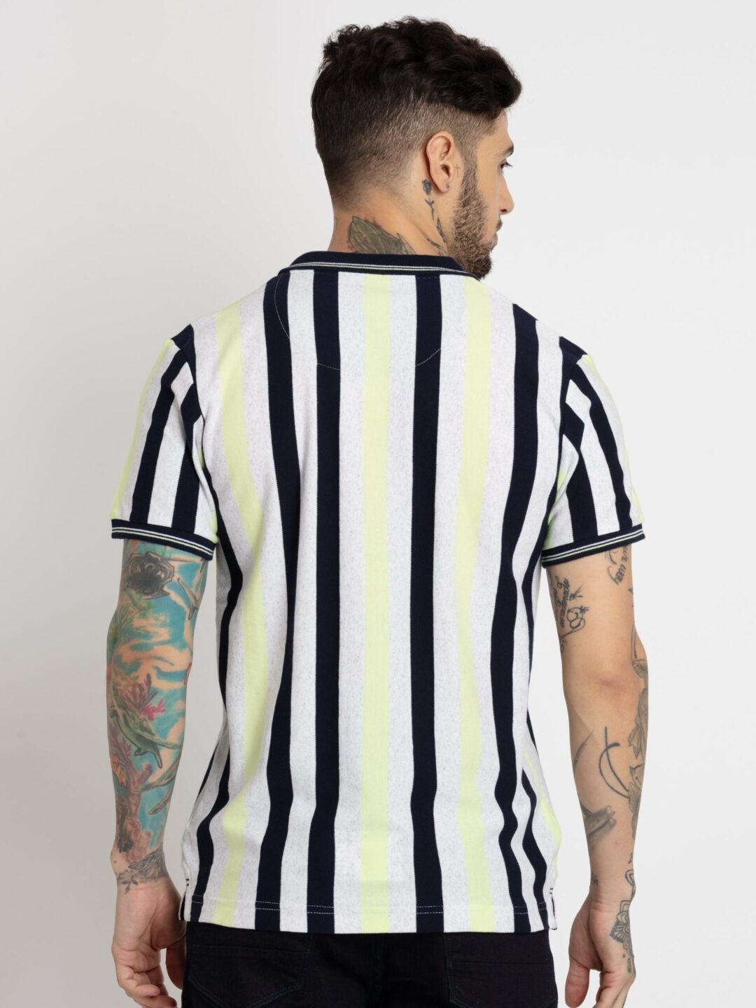 Mens Striped Polo T-Shirt