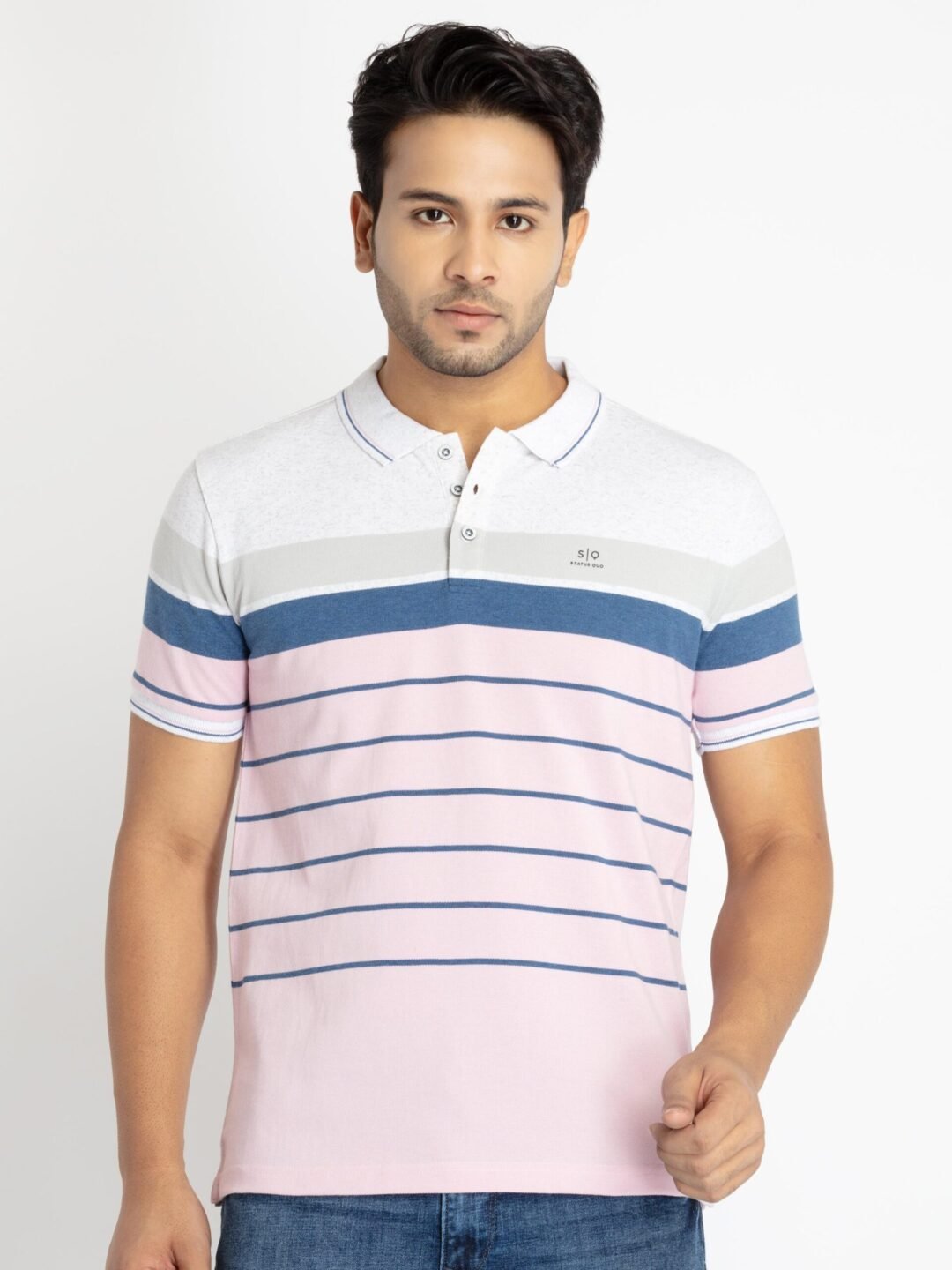 Mens Striped Polo T-Shirt