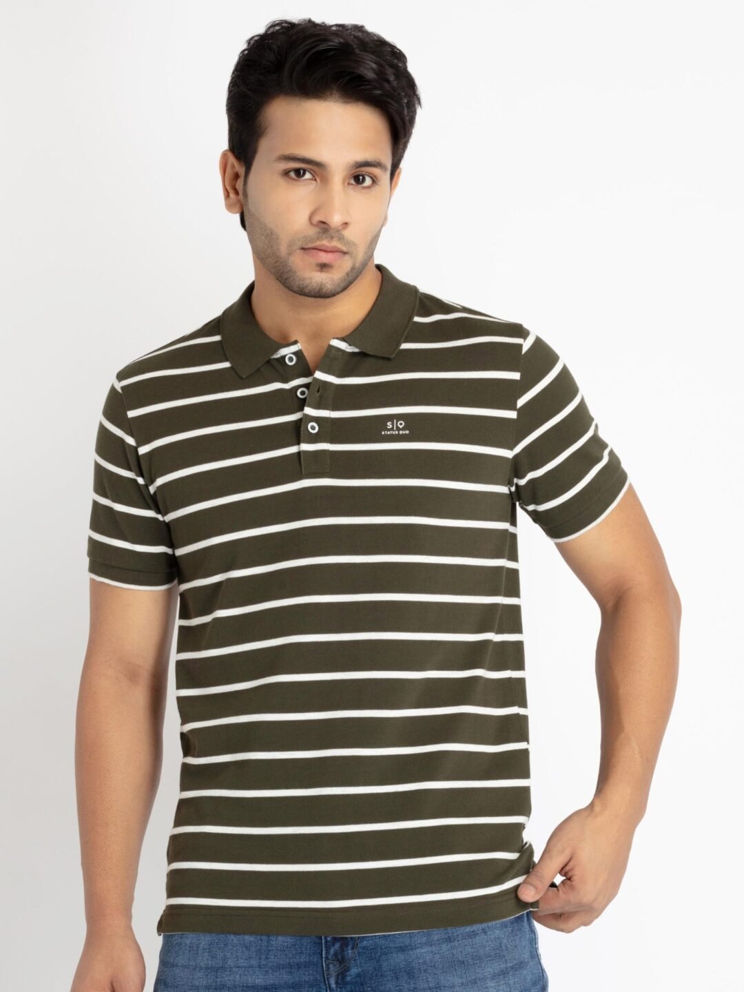 Mens Striped Polo T-Shirt