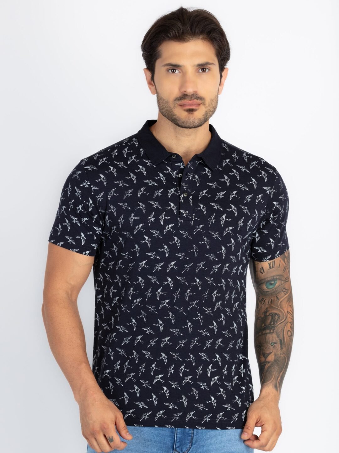 Mens All Over Printed Polo T-Shirt