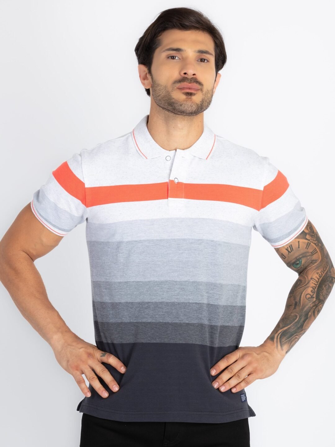 Mens Striped Polo T-Shirt