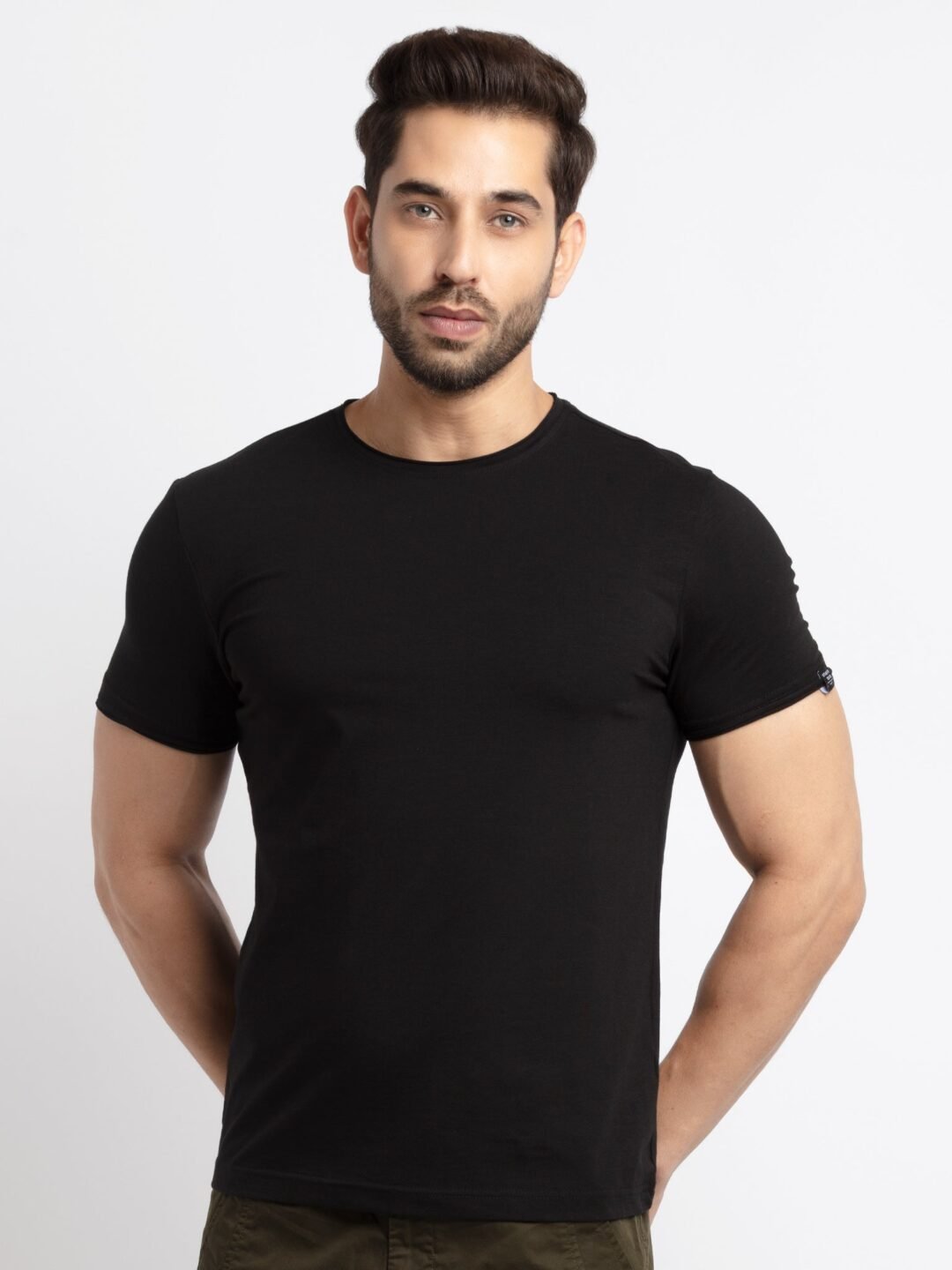 Mens Solid Round Neck T-Shirt