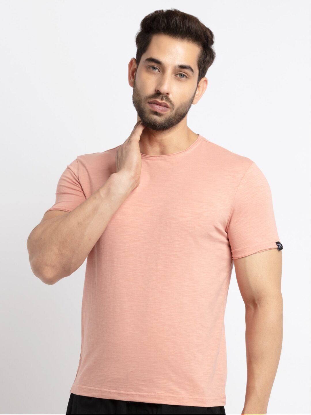 Mens Basic Taperd Fit Round Neck T-Shirt