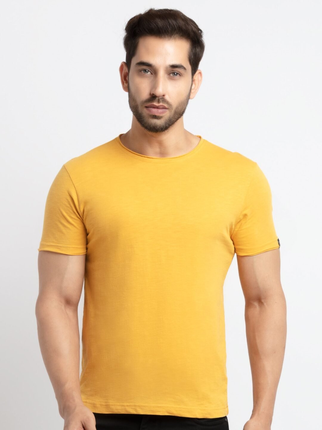 Mens Solid Round Neck T-Shirt