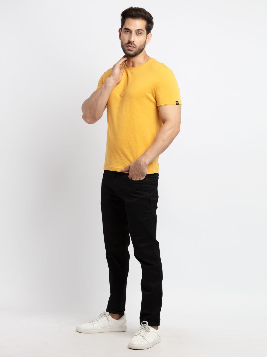 Mens Solid Round Neck T-Shirt