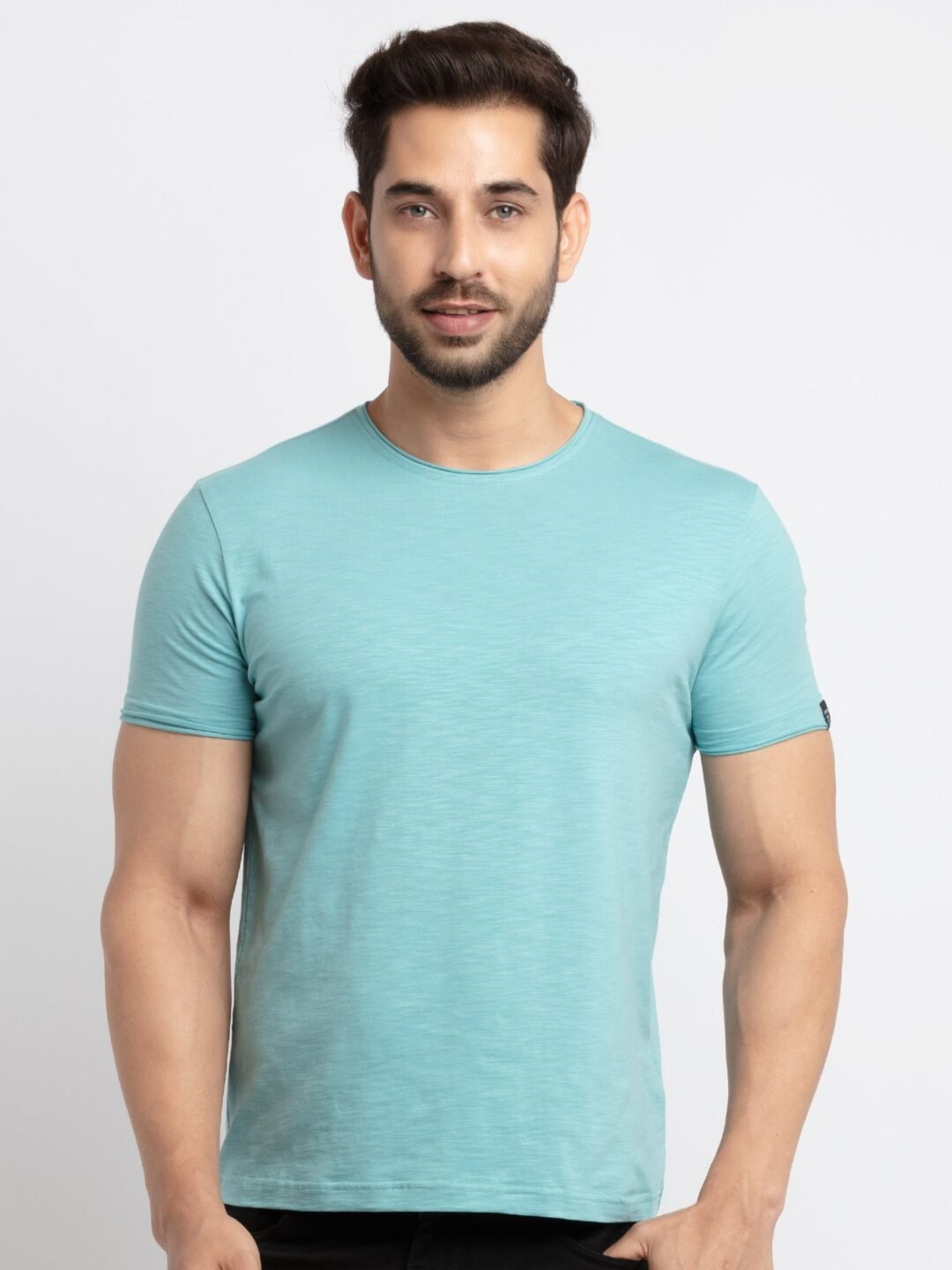 Mens Basic Taperd Fit Round Neck T-Shirt