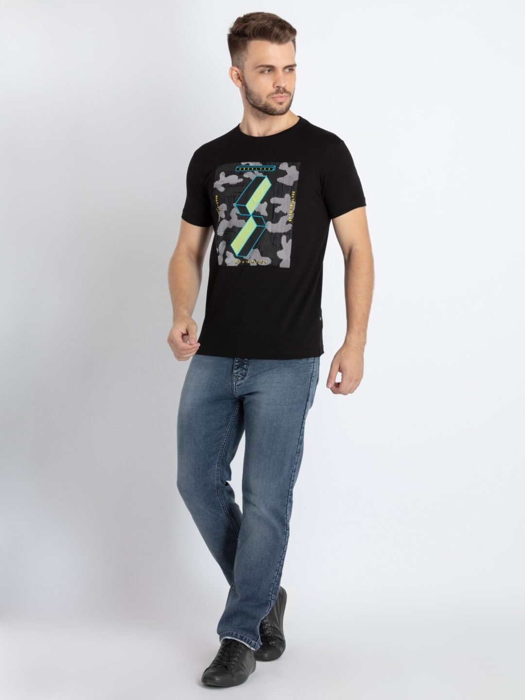 Mens Printed Round Neck T-Shirt