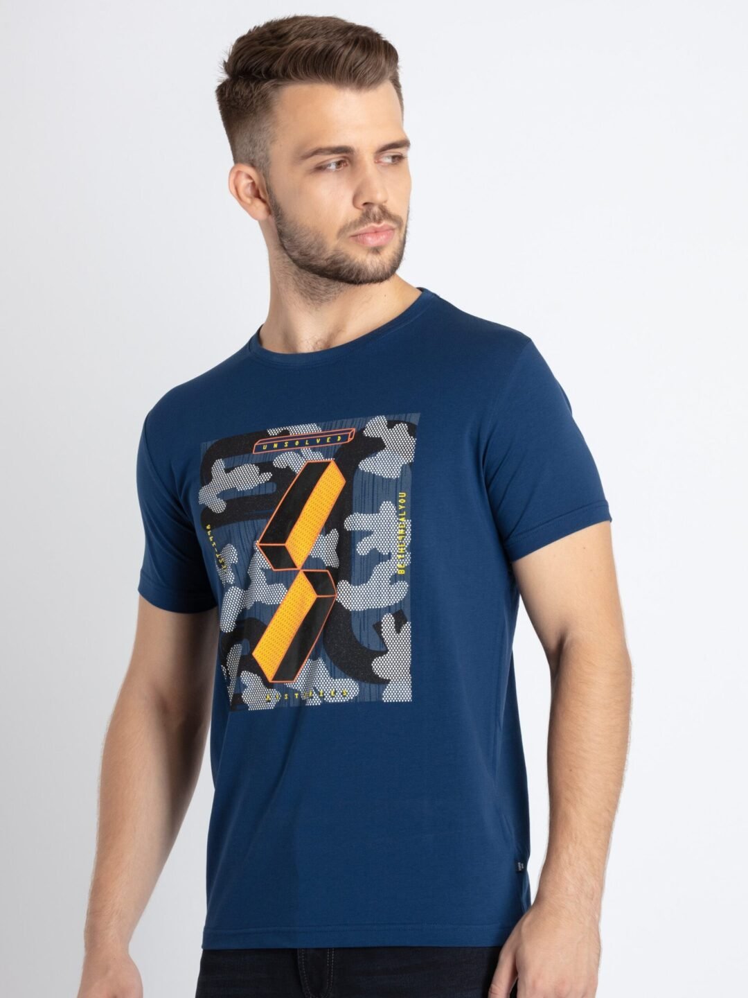 Mens Printed Round Neck T-Shirt