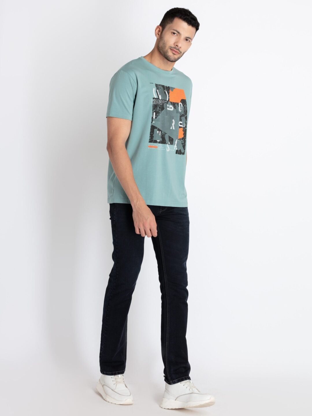 Mens Printed Round Neck T-Shirt