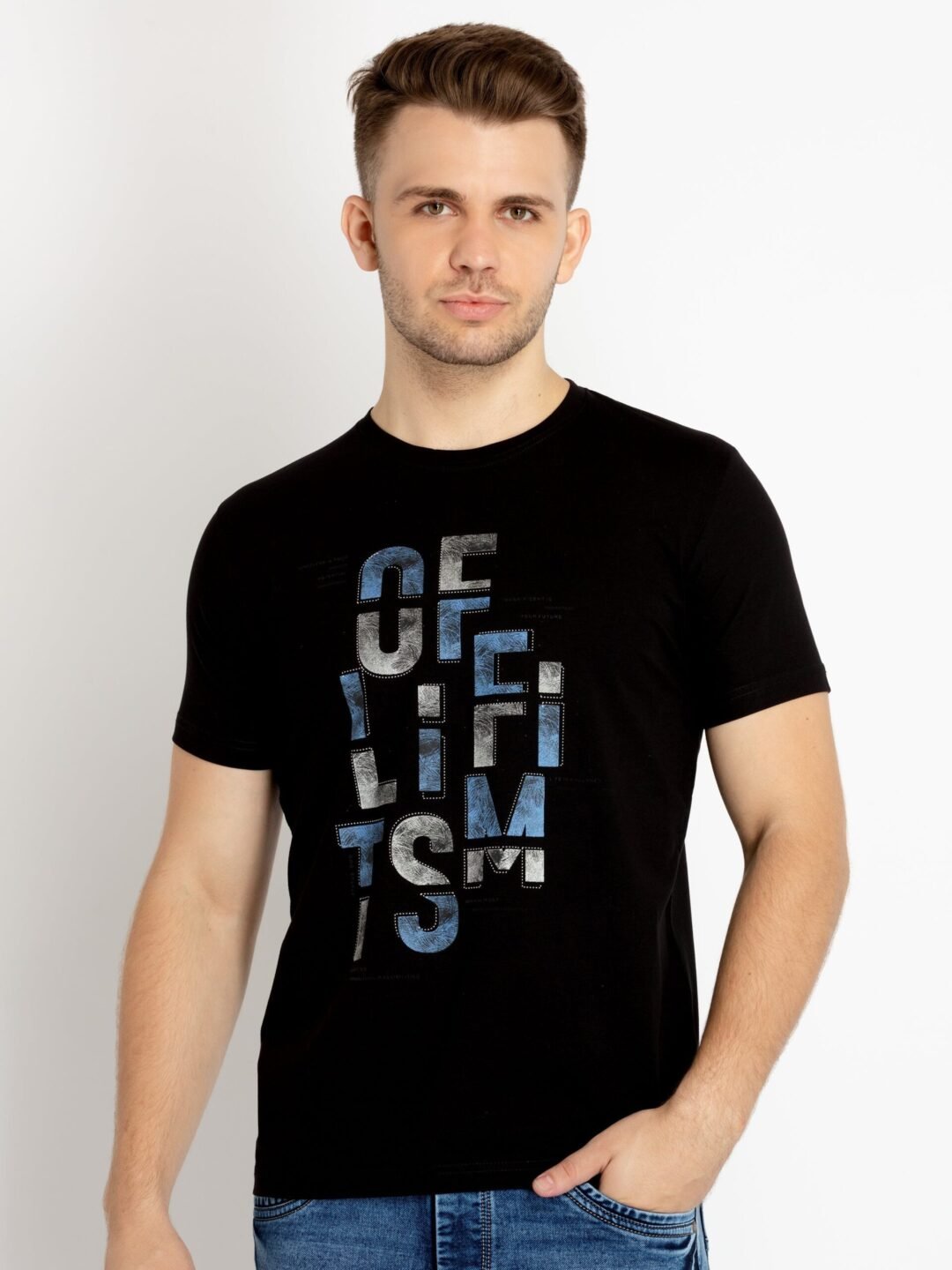 Mens Printed Round Neck T-Shirt