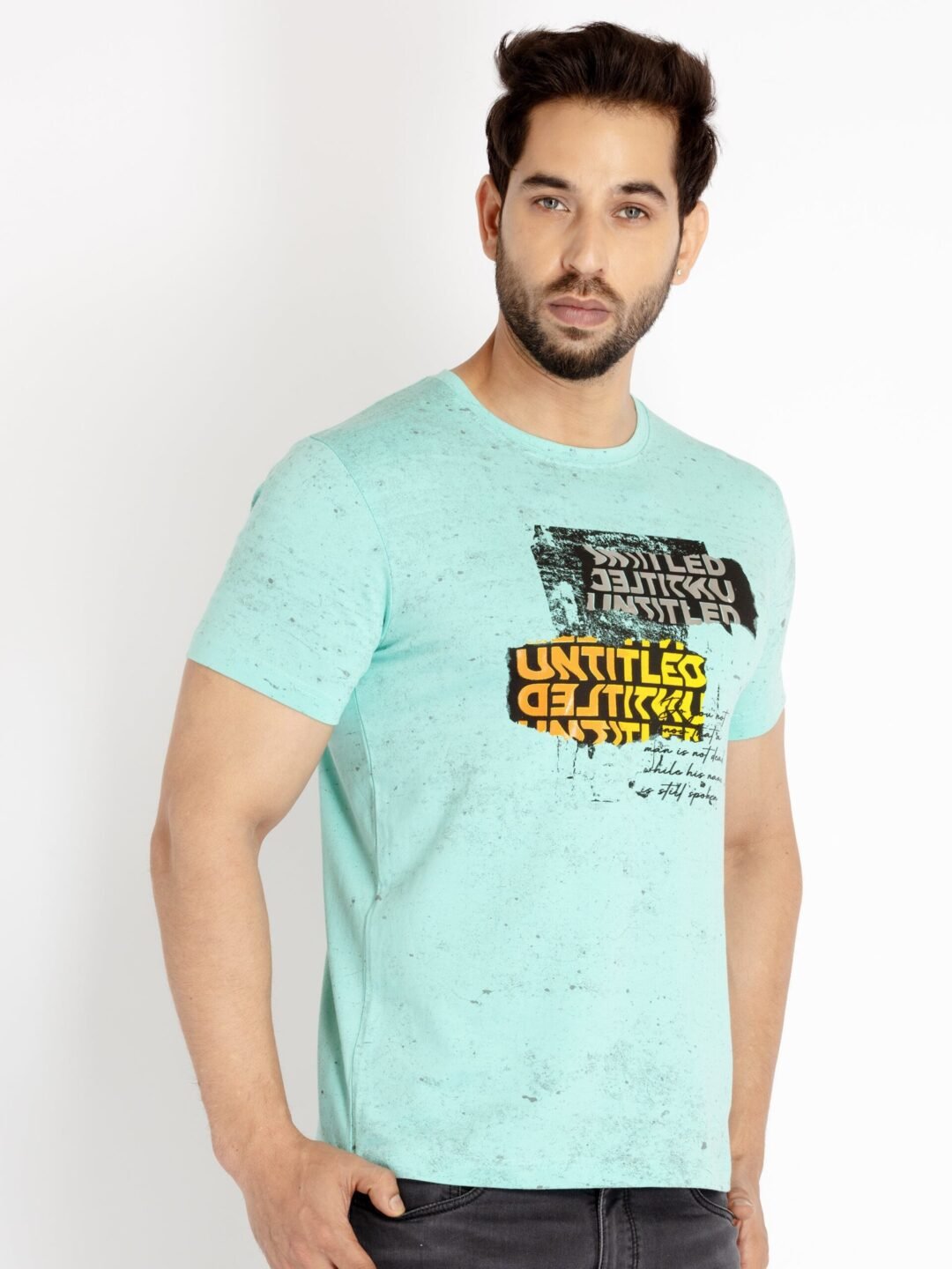 Mens All Over Printed Round Neck T-Shirt