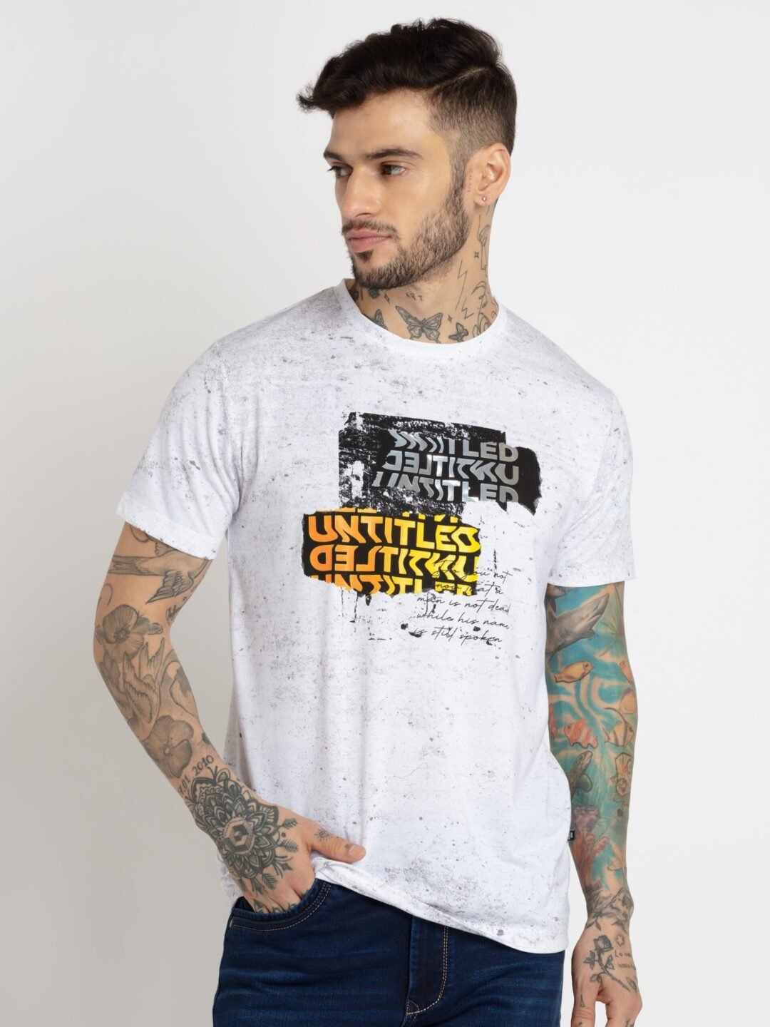 Mens All Over Printed Round Neck T-Shirt