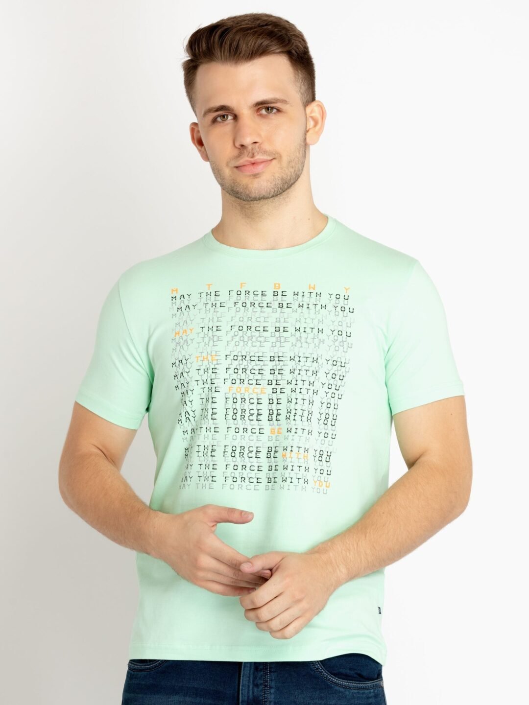 Mens Printed Round Neck T-Shirt