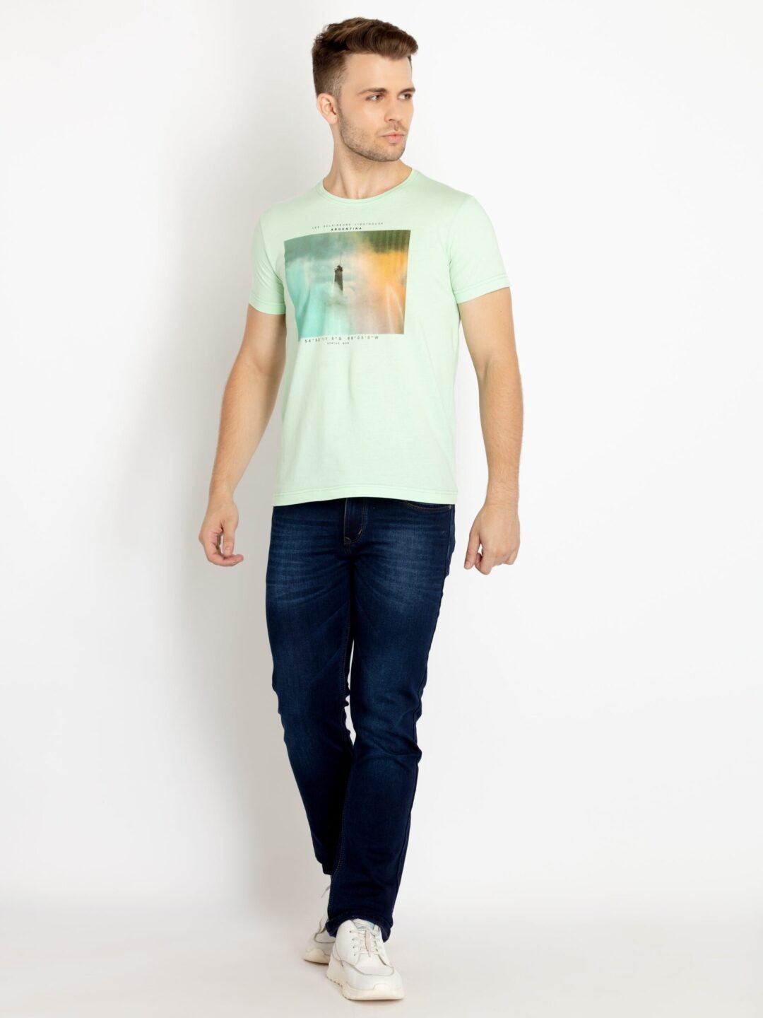 Mens Printed Round Neck T-Shirt