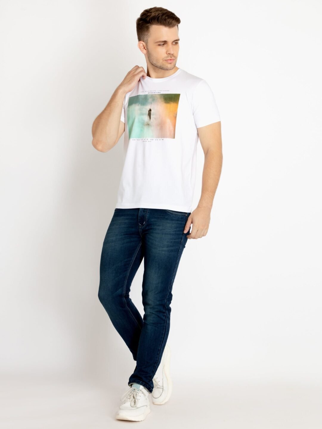 Mens Printed Round Neck T-Shirt