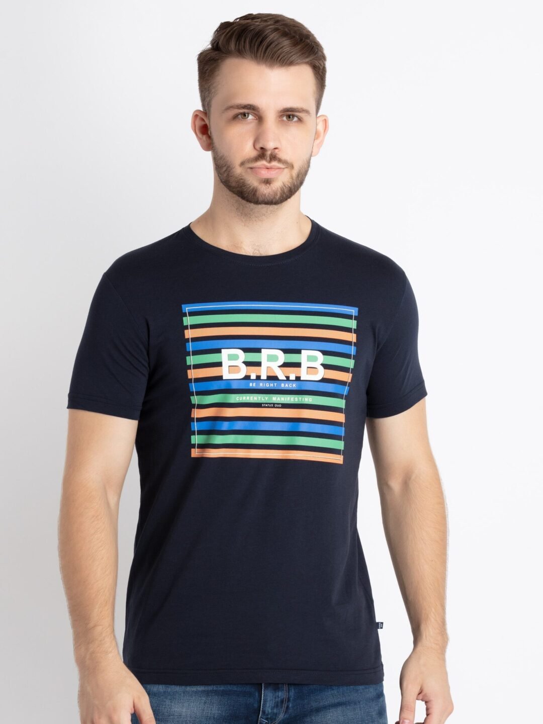 Mens Printed Round Neck T-Shirt