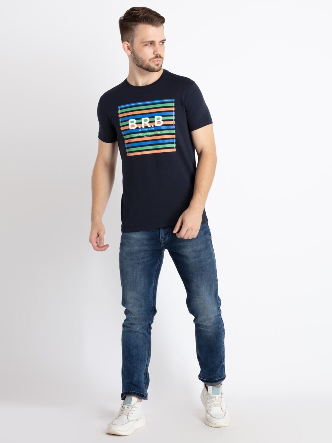 Mens Printed Round Neck T-Shirt