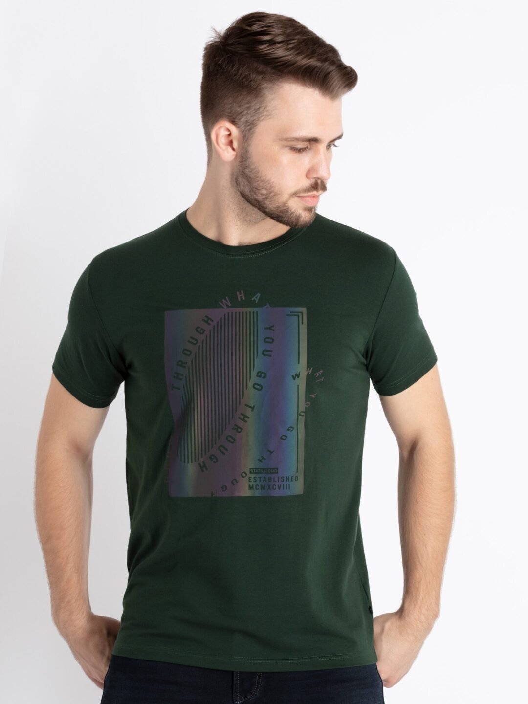 Mens Printed Round Neck T-Shirt