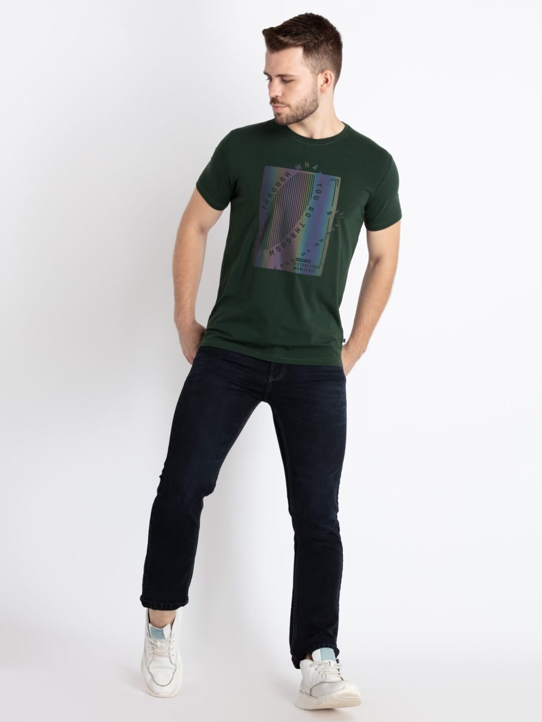 Mens Printed Round Neck T-Shirt