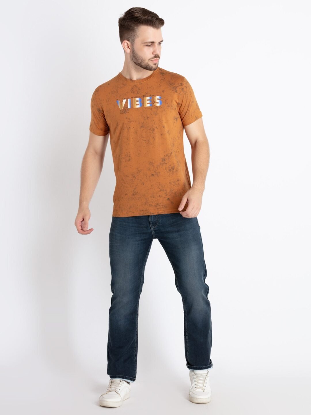 Mens Printed Round Neck T-Shirt