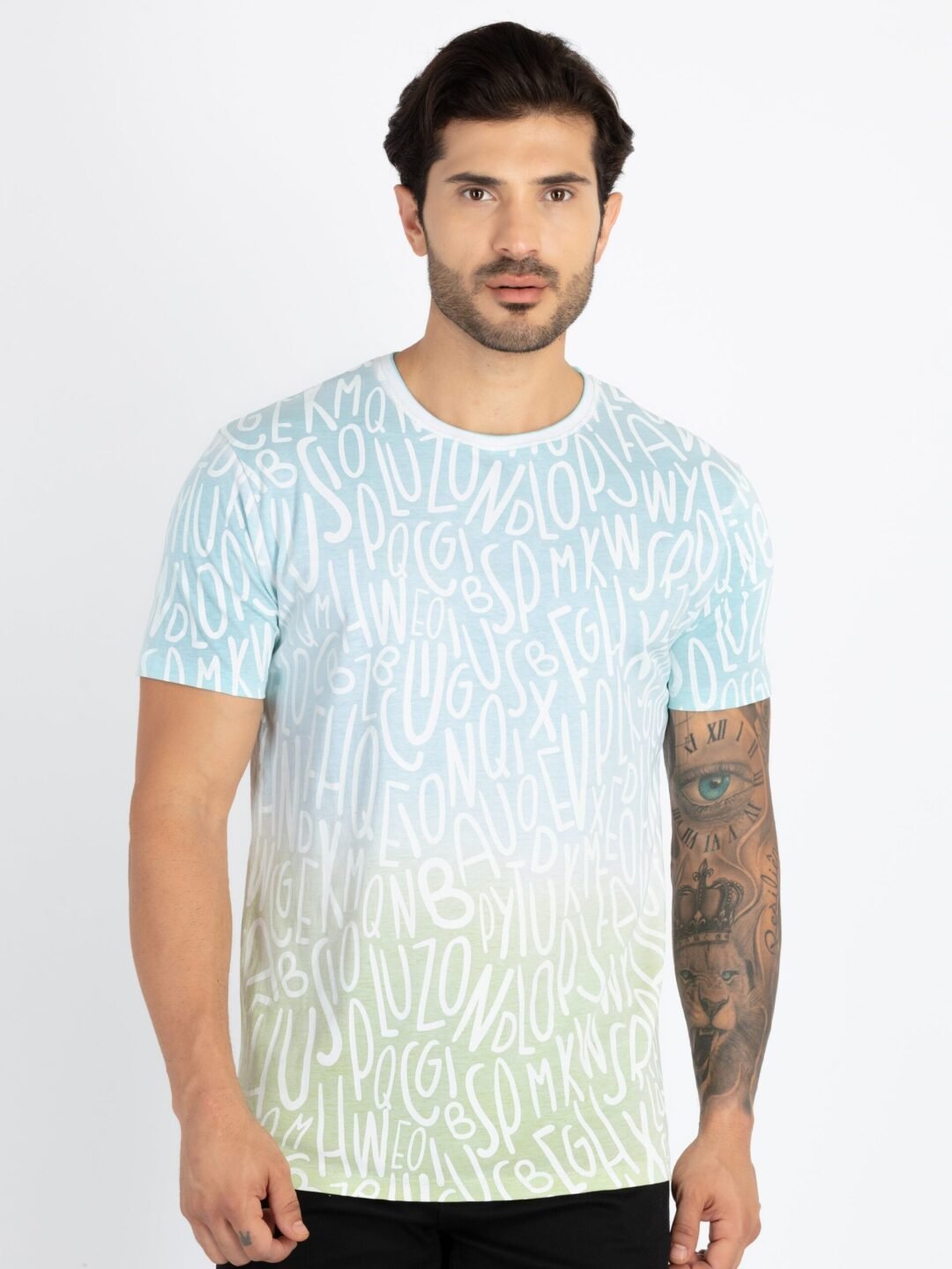 Mens All Over Printed Round Neck T-Shirt