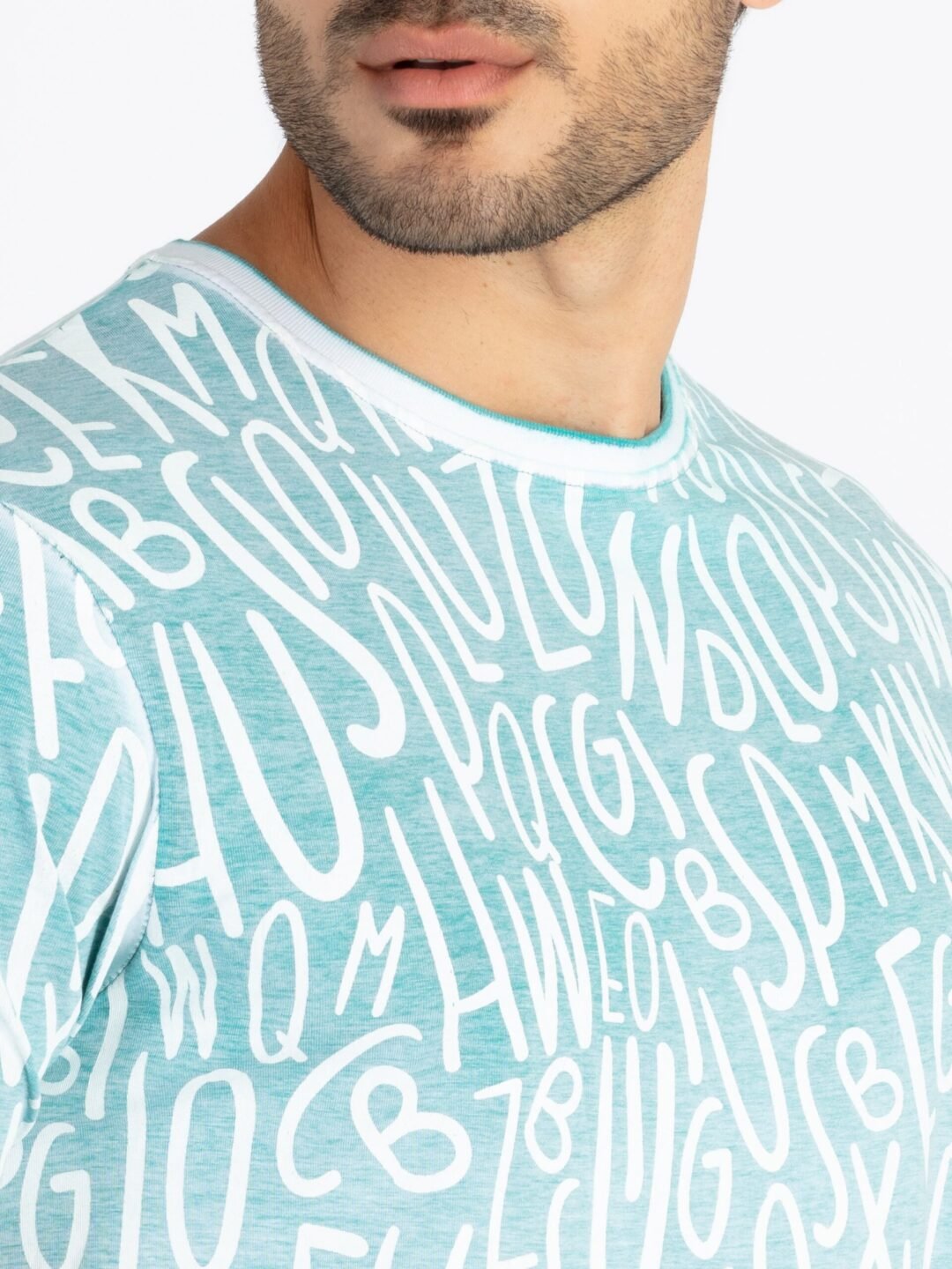 Mens All Over Printed Round Neck T-Shirt