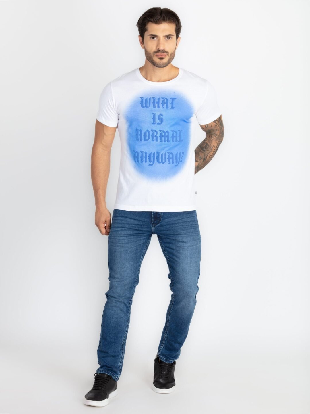 Mens Printed Round Neck T-Shirt