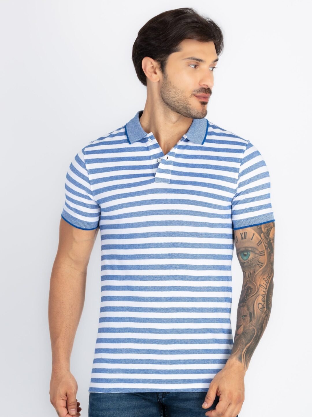 Mens Striped Polo T-Shirt