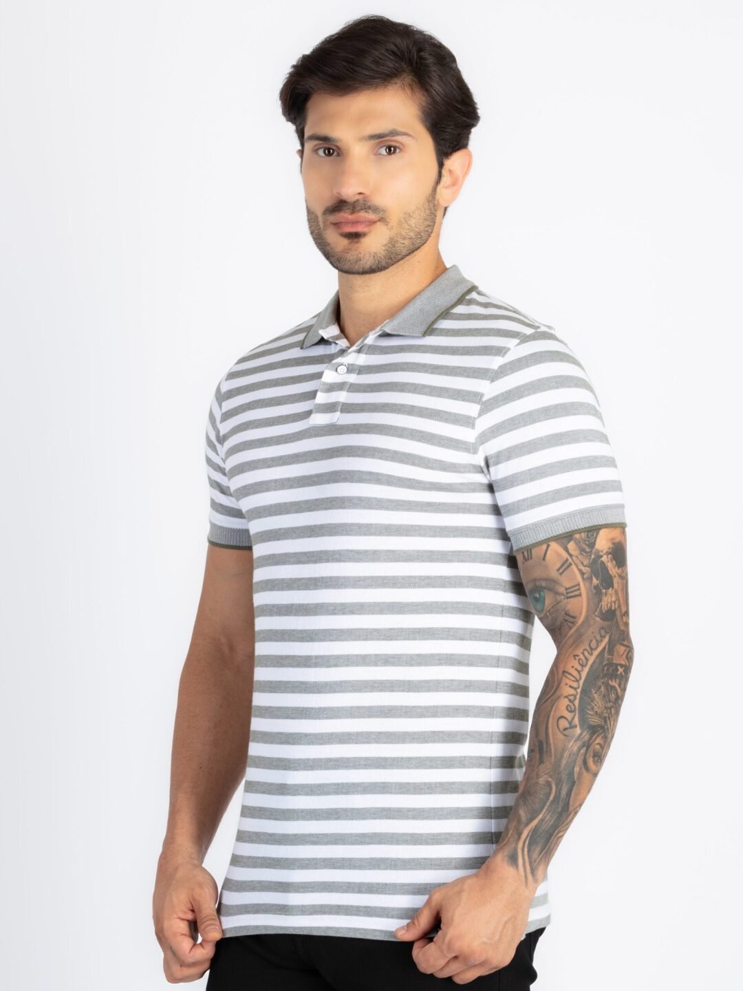 Mens Striped Polo T-Shirt