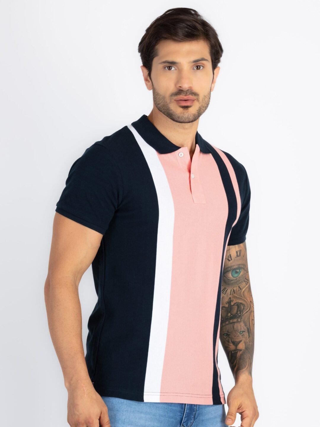 Mens Colourblock Polo T-Shirt