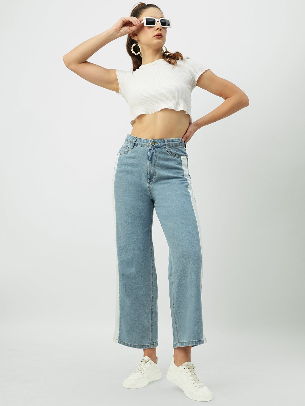 WOMEN HIGH-RISE WIDE LEG JEANS