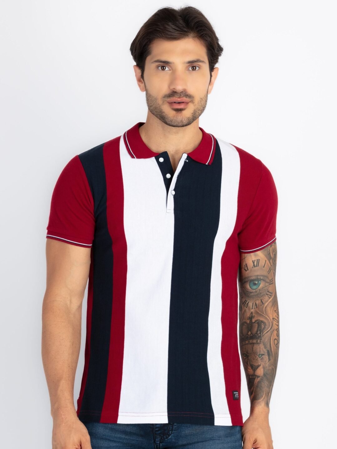 Mens Colourblock Polo T-Shirt