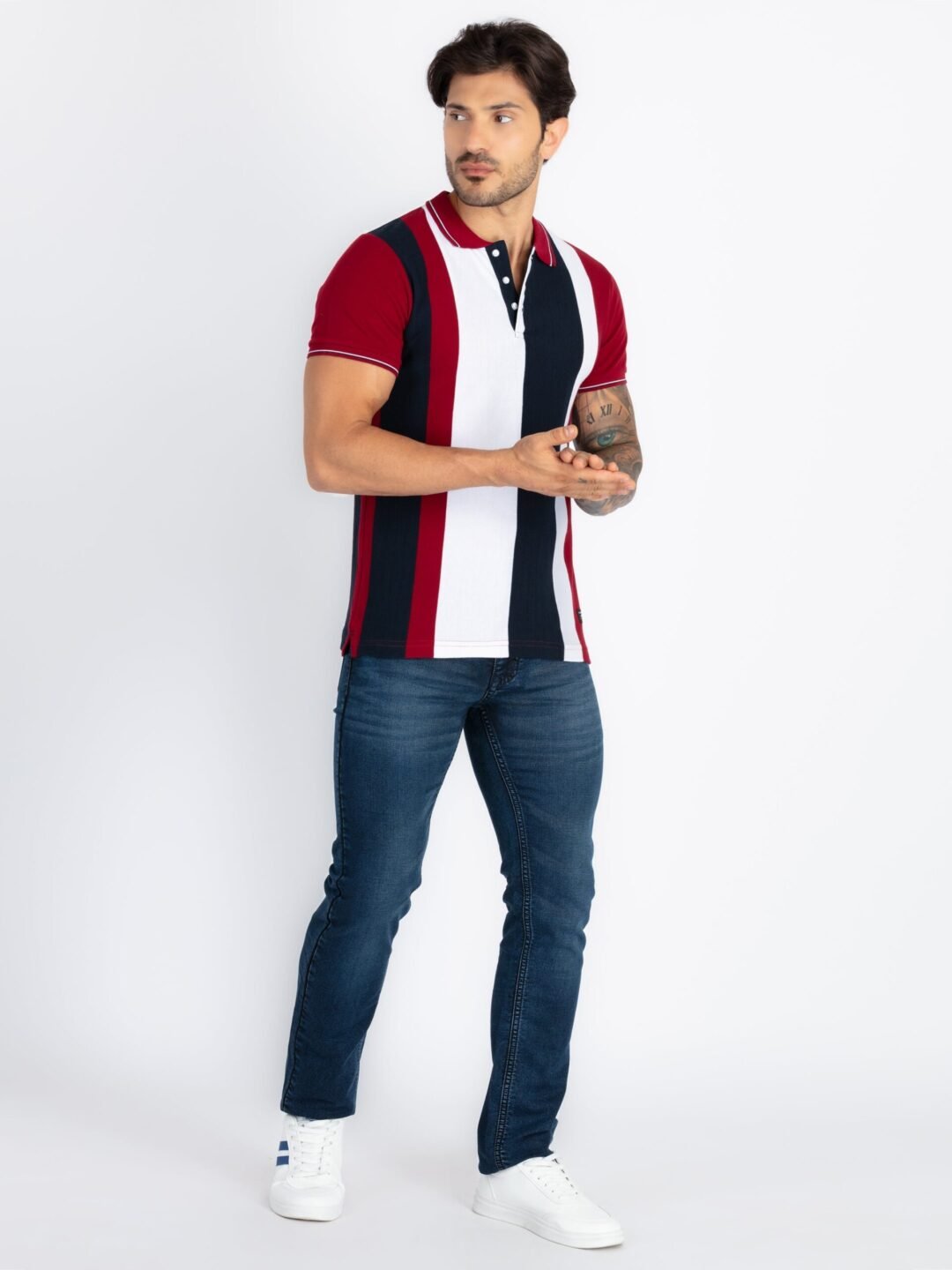 Mens Colourblock Polo T-Shirt