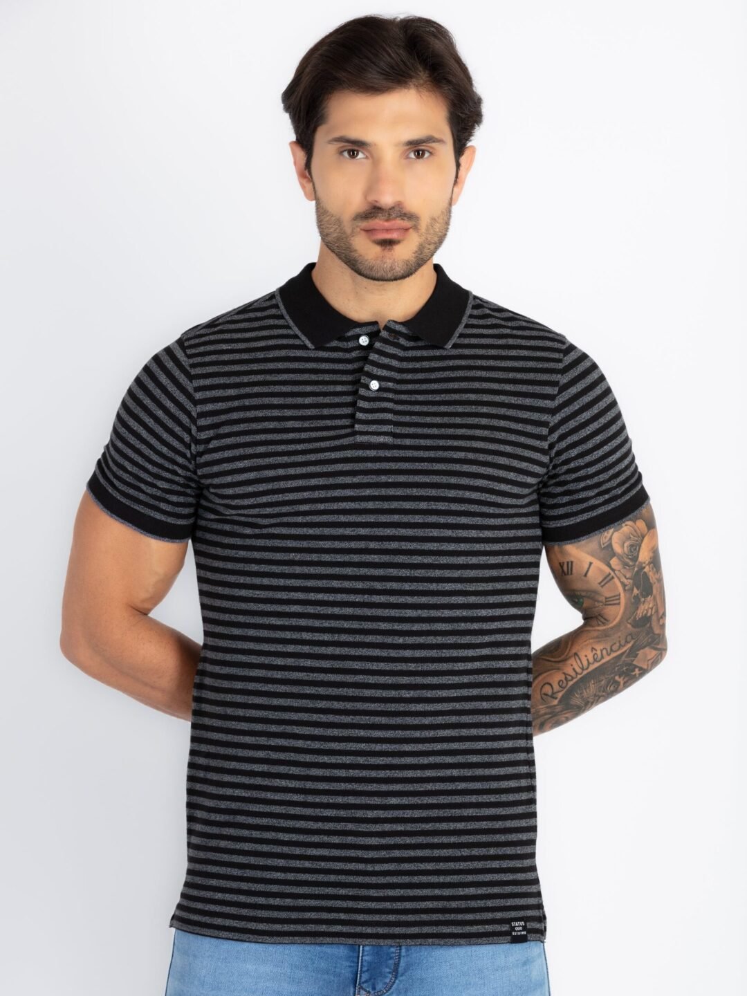 Mens Striped Polo T-Shirt