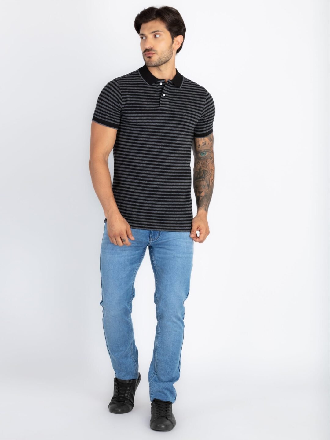 Mens Striped Polo T-Shirt