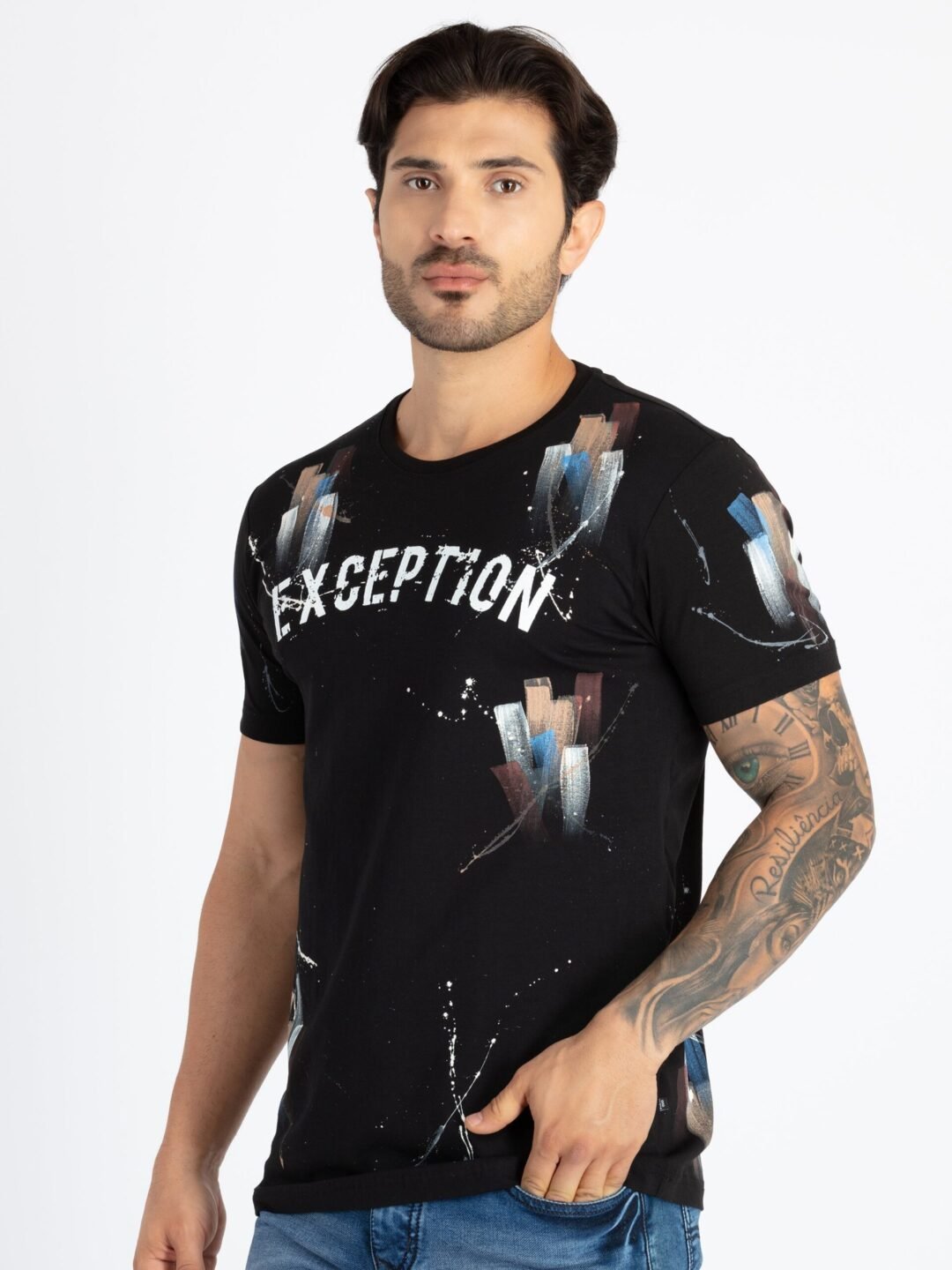 Mens All Over Printed Round Neck T-Shirt