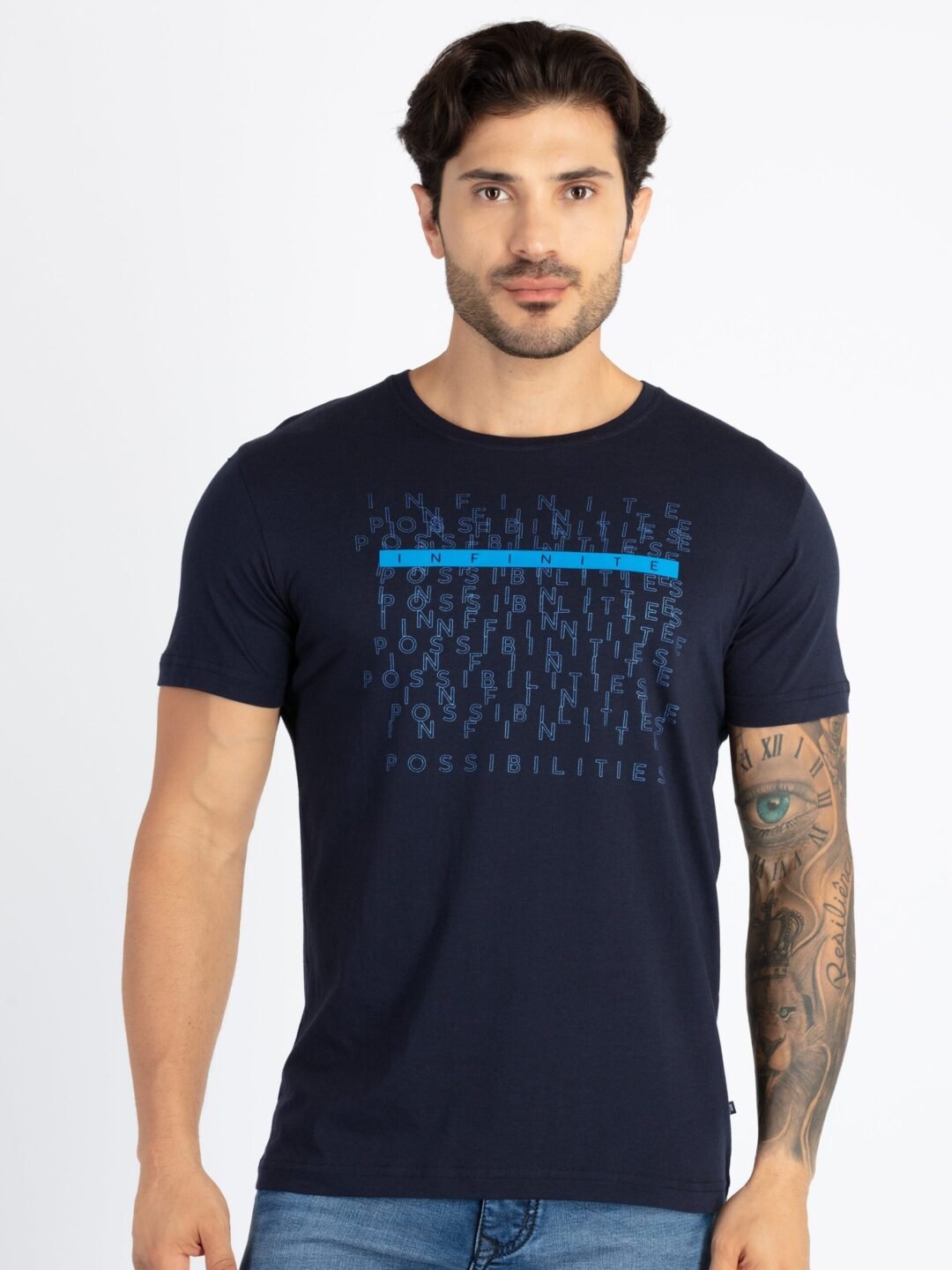 Mens Printed Round Neck T-Shirt