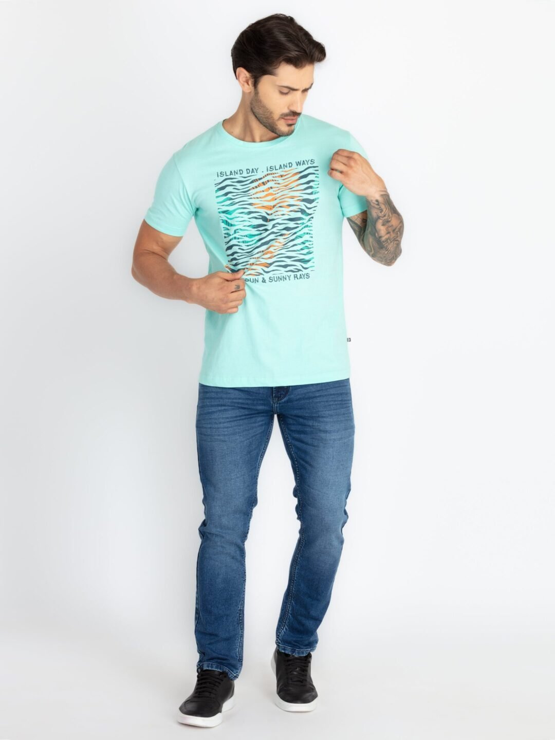 Mens Printed Round Neck T-Shirt