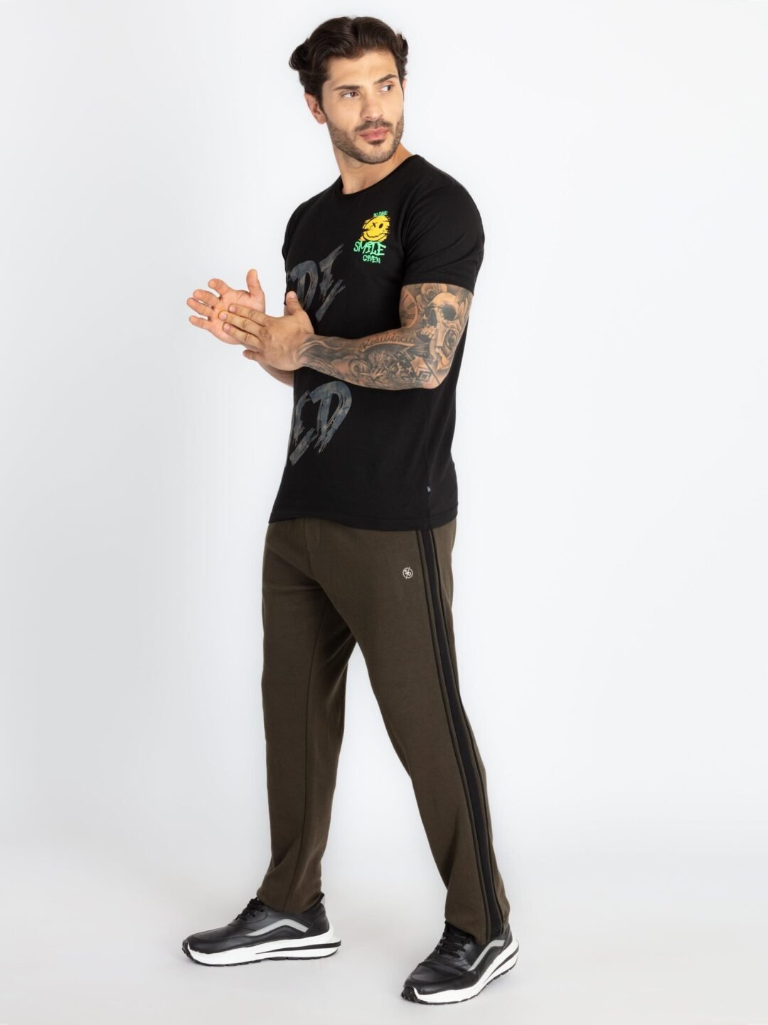 Mens Solid Regular Fit Track Pants