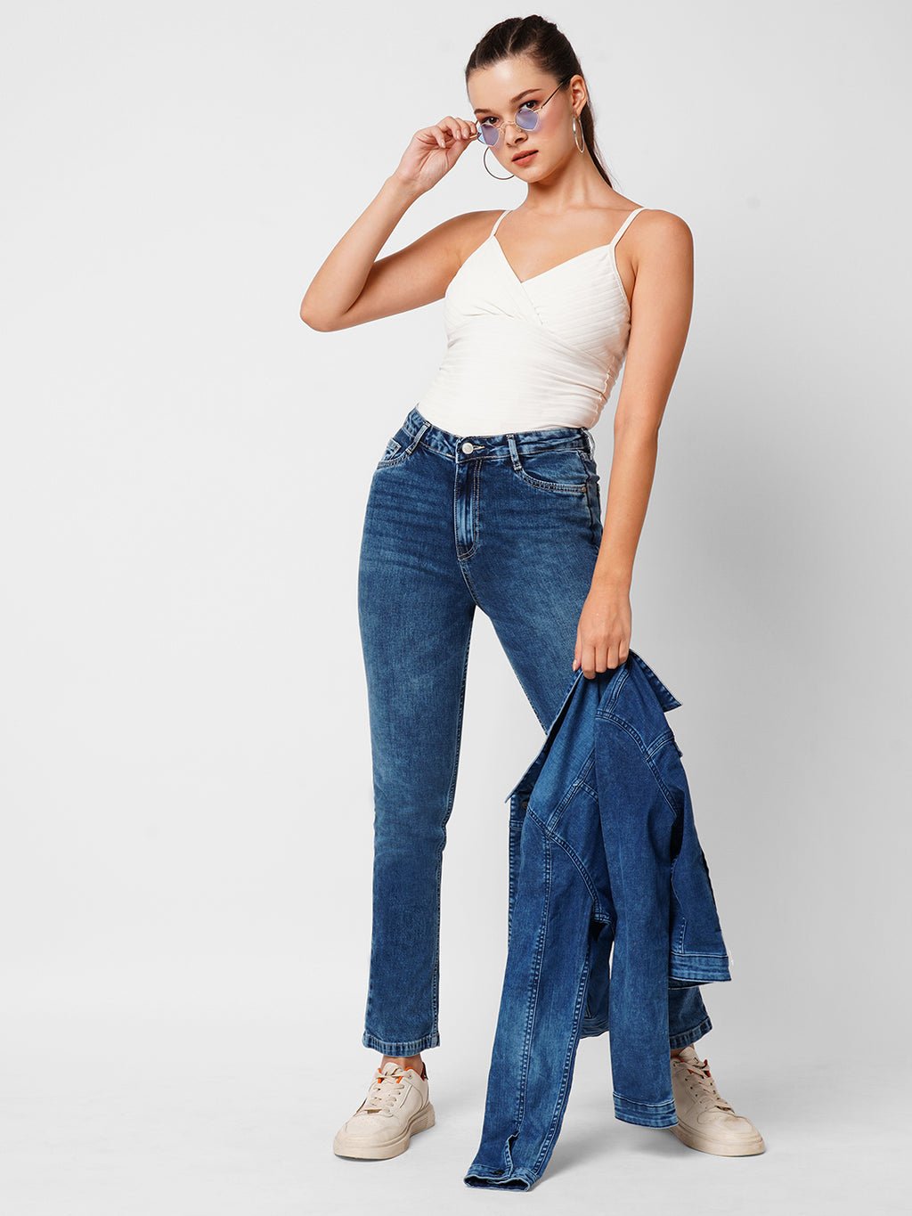 WOMEN High Rise Straight Fit Jeans