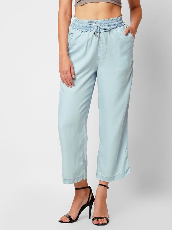 WOMEN BLUE HIGH-RISE CULOTTES