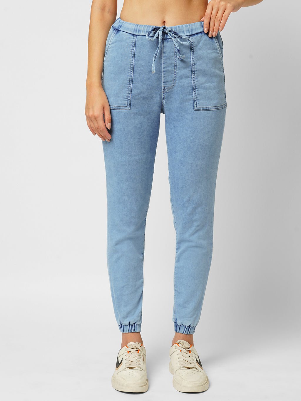 WOMEN HIGH-RISE DENIM JOGGER