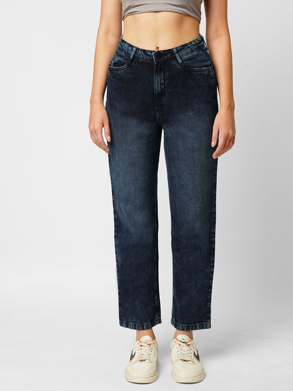 WOMEN HIGH-RISE LOOSE STRAIGHT