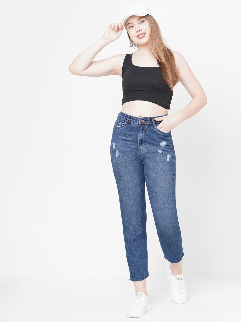 WOMEN HIGH-RISE MOM FIT JEANS