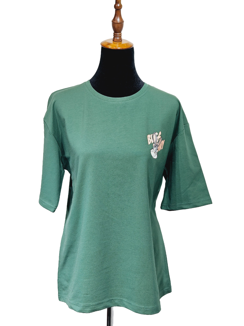 Women Free size Green T-shirt