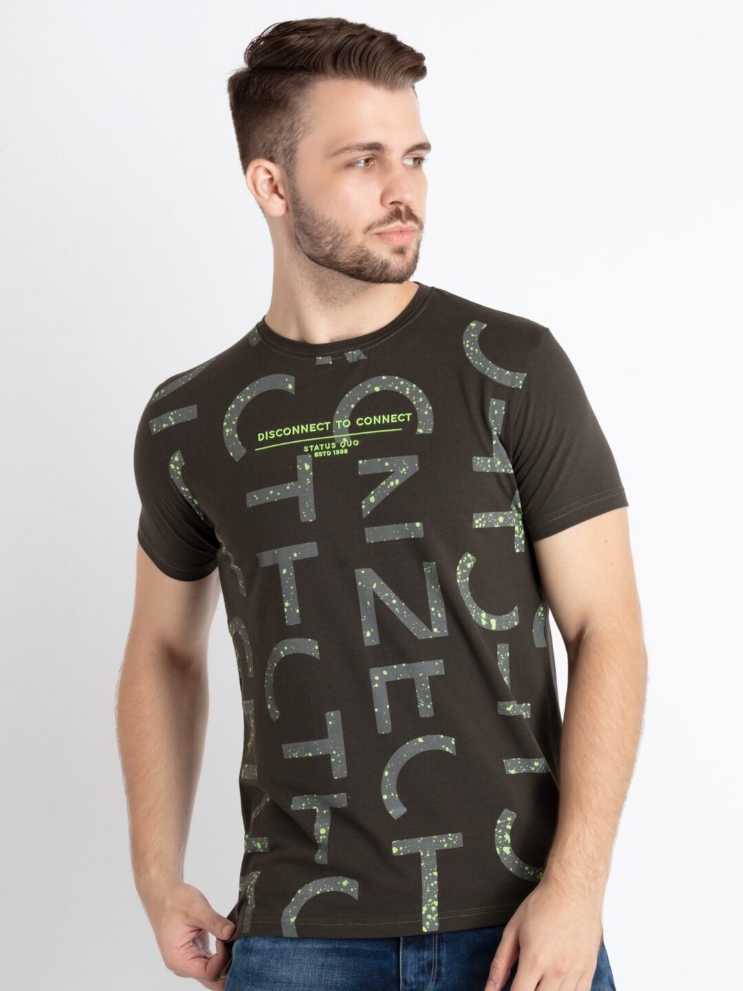 Mens Printed Round Neck T-Shirt